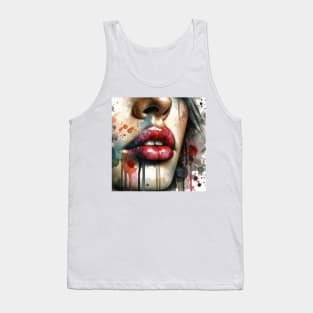 Watercolor Women Lips #1 Tank Top